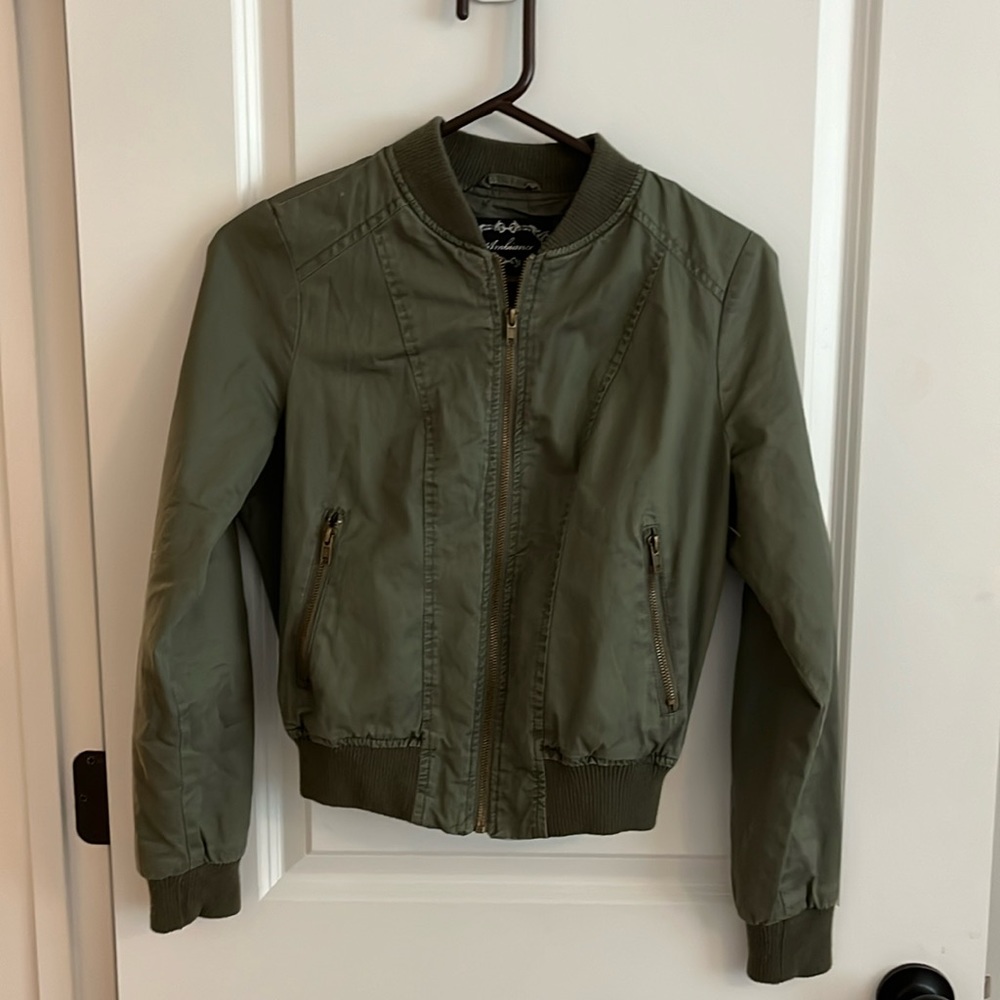 Army green bomber jacket